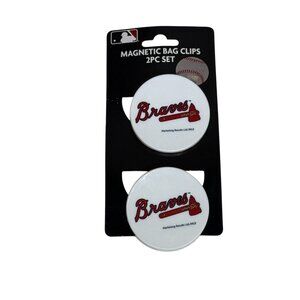 Atlanta Braves MLB Magnetic Bag Clips 2pc Set Official Licensed